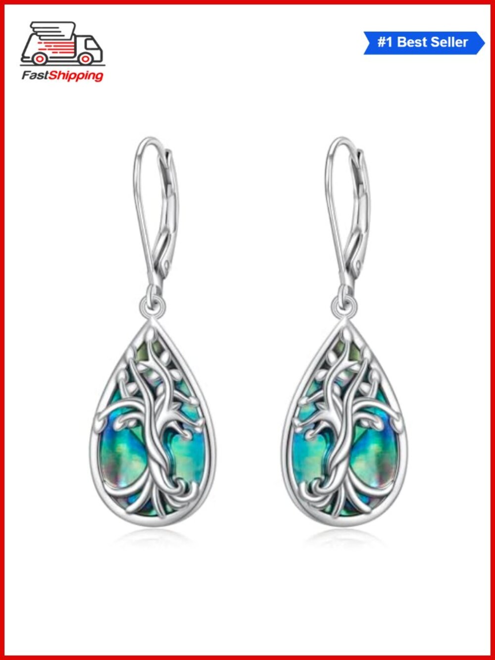 ✨ 925 Sterling Silver Filigree Dangle Drop Leverback Teardrop Earrings